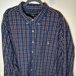 U.S. Polo Assn. Blue Plaid Casual Button Down Shirt